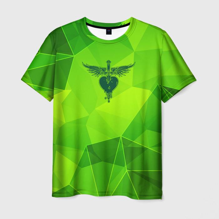 Мужская футболка 3D Bon Jovi green poly фото