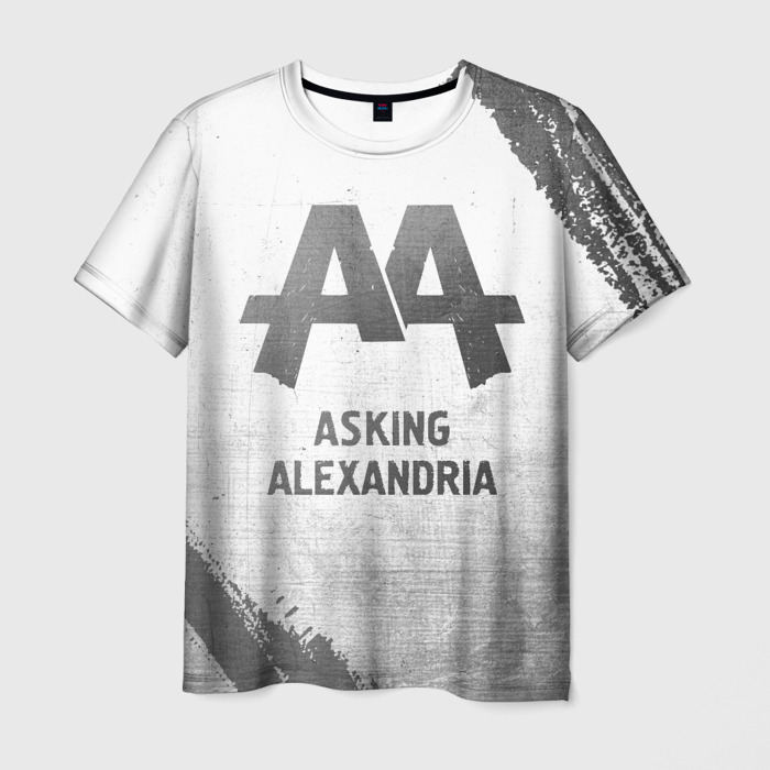 Мужская футболка 3D Asking Alexandria   white gradient фото