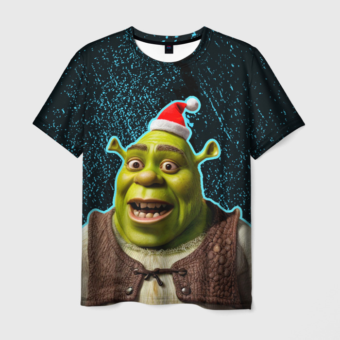 Мужская футболка 3D New years Shrek фото