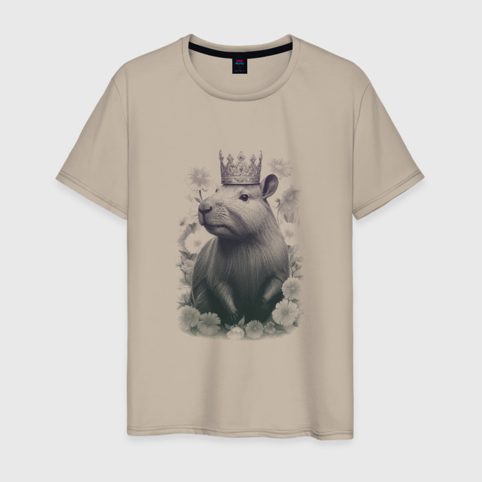 Мужская футболка хлопок Королевская капибара фото