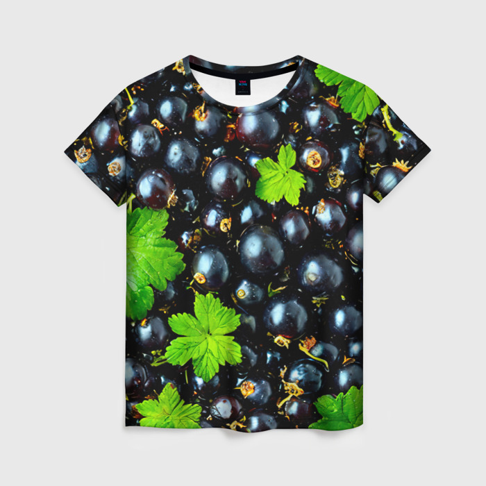Женская футболка 3D Черна смородина фото