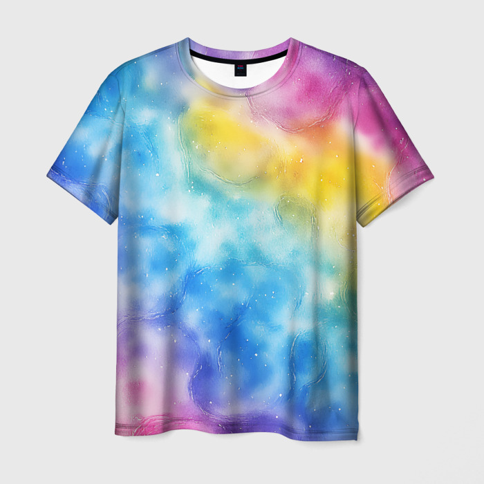 Мужская футболка 3D Радужный паттерн фото