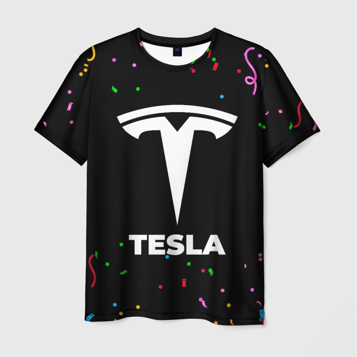 Мужская футболка 3D Tesla конфети фото