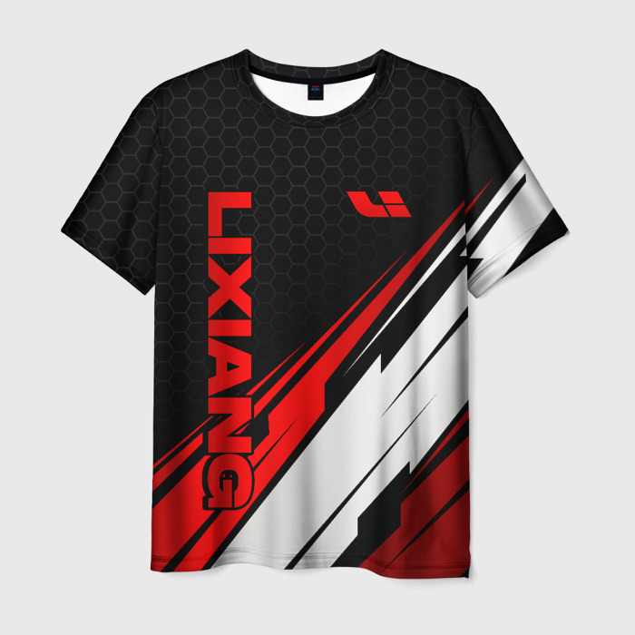 Мужская футболка 3D Lixiang   красная абстракция фото