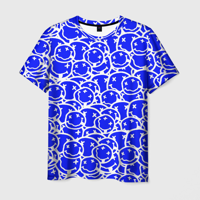 Мужская футболка 3D Nirvana logo blue фото