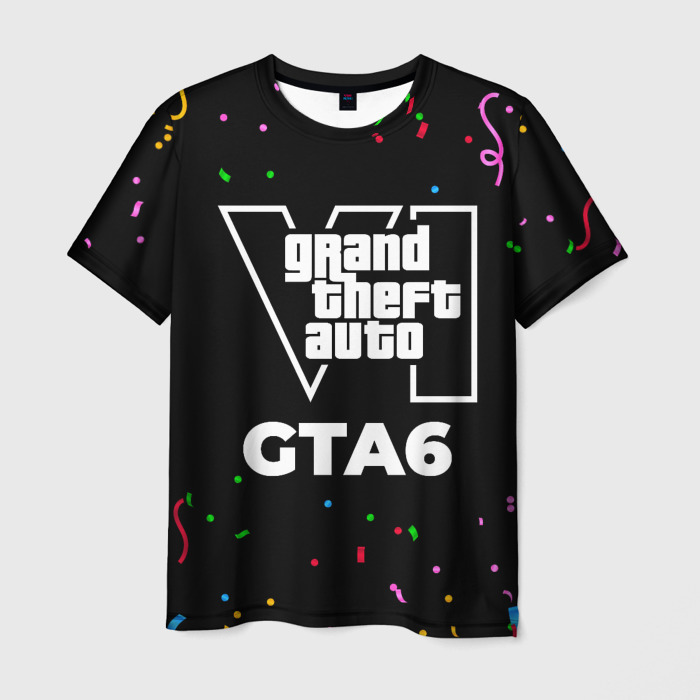 Мужская футболка 3D GTA6 конфети фото