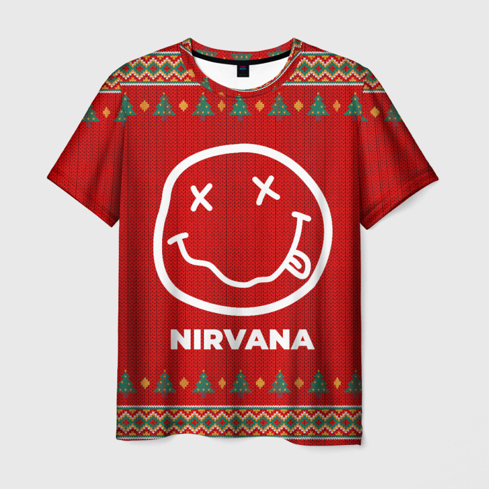 Мужская футболка 3D Nirvana new year фото