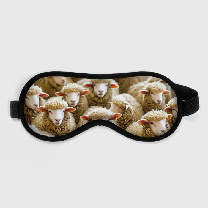 Маска для сна 3D Стадо овец фото
