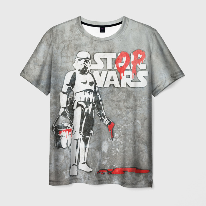 Мужская футболка 3D Banksy   stop wars фото