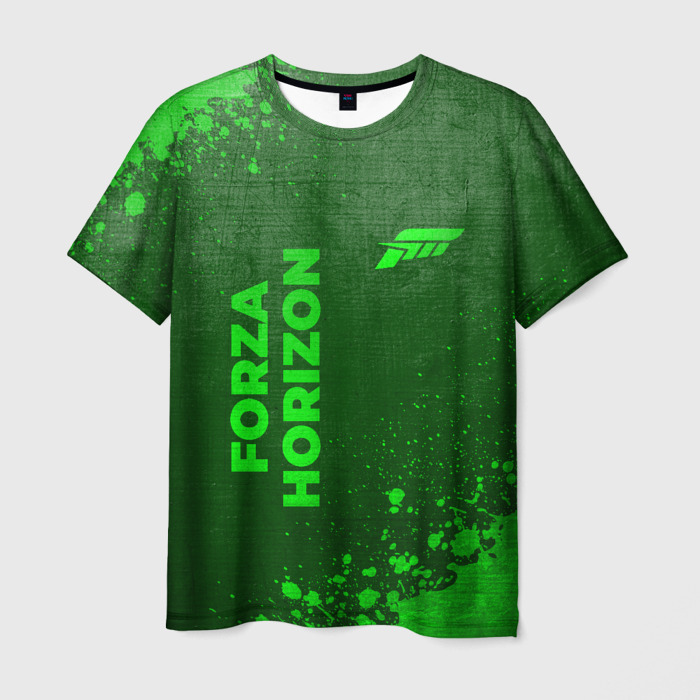 Мужская футболка 3D Forza Horizon   green gradient вертикально фото