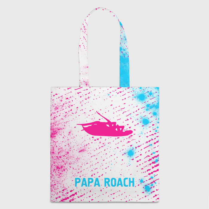 Шоппер 3D Papa Roach neon gradient style по центру фото