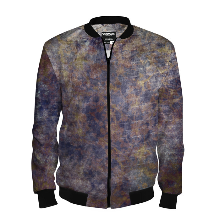 Мужской бомбер 3D Абстракция   purple yellow wall фото