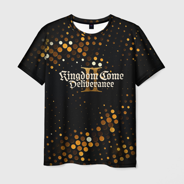 Мужская футболка 3D Kingdom Come Deliverance 2 золотые блестки фото