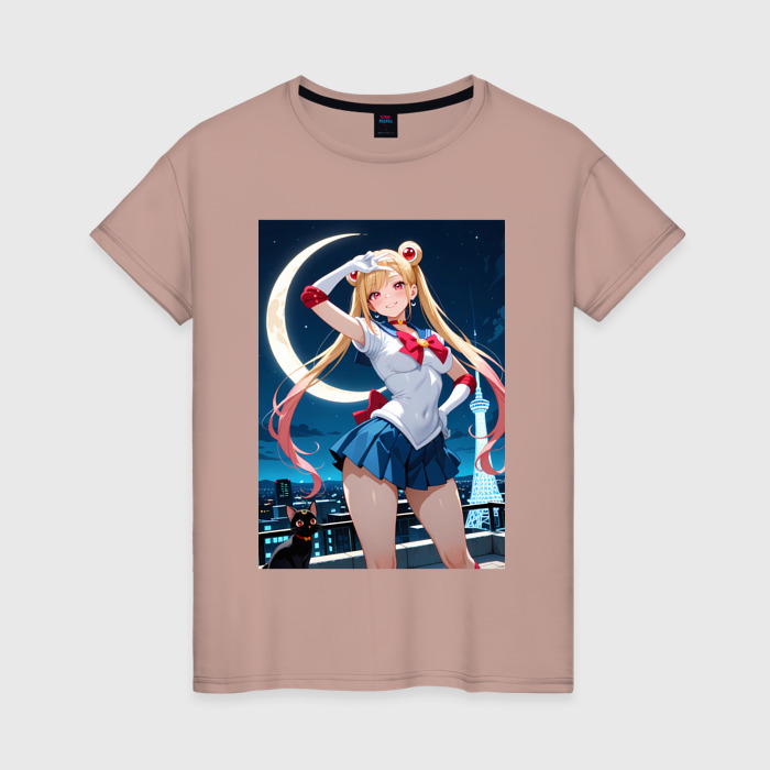Женская футболка хлопок Марин Китагава косплей Сейлор Мун фото