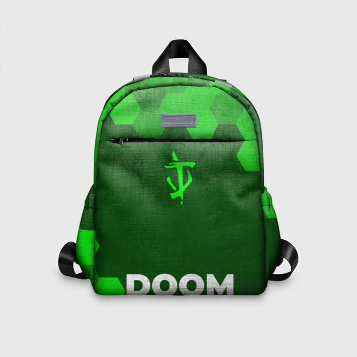 Детский рюкзак 3D Doom   green gradient по центру фото
