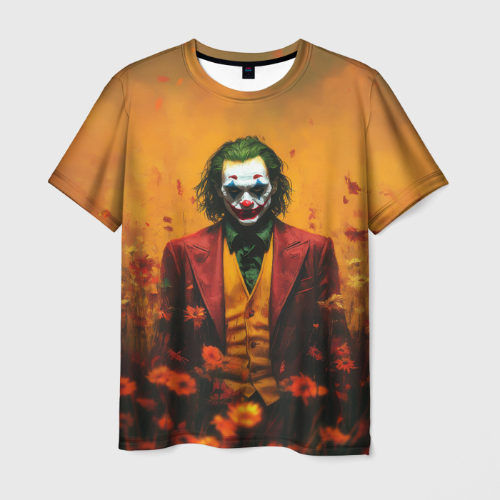 Мужская футболка 3D Джокер в поле цветов фото