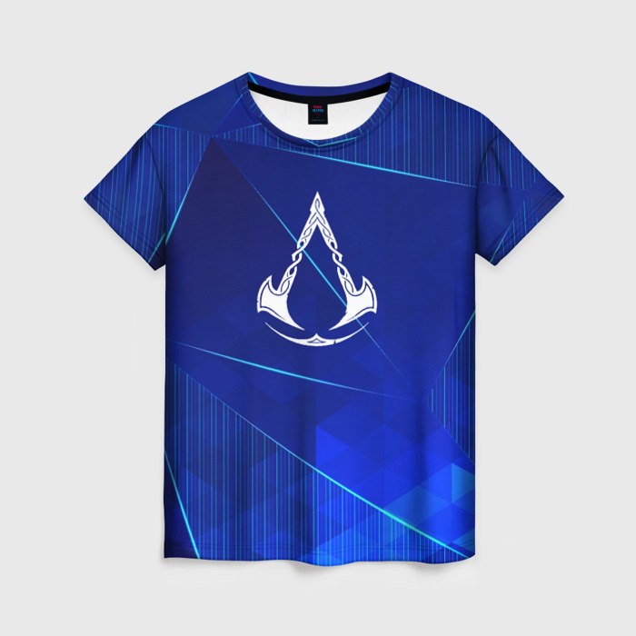 Женская футболка 3D Assassins Creed blue poly фото