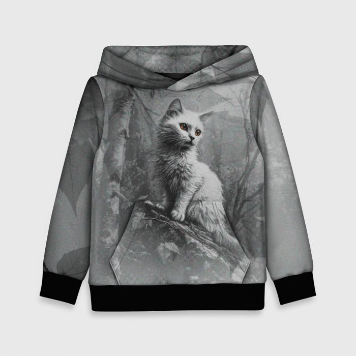 Детская толстовка 3D Котёнок в дремучем лесу фото