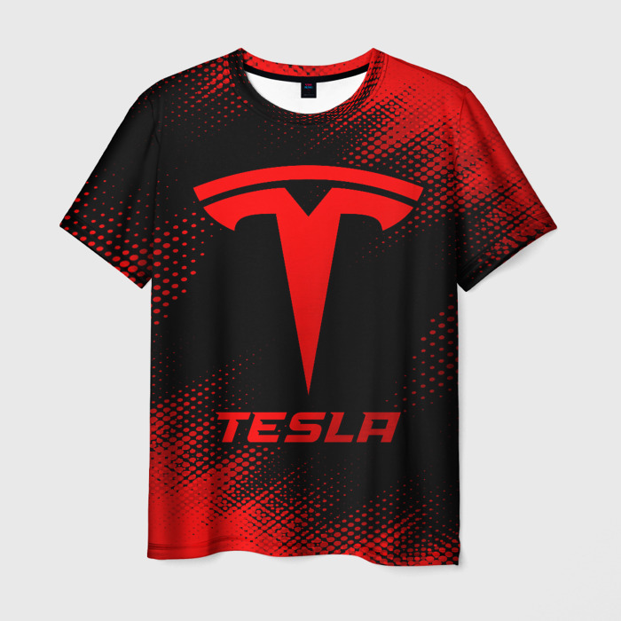 Мужская футболка 3D Tesla   red gradient фото