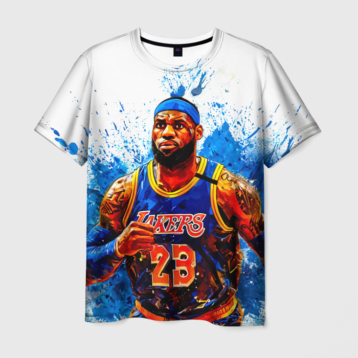 Мужская футболка 3D Леброн Джеймс на белом фото