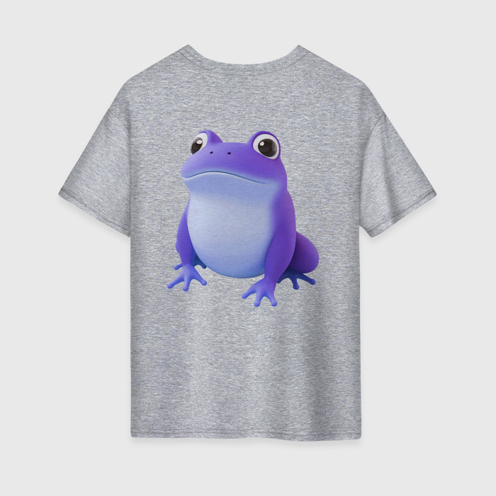 Женская футболка хлопок Oversize The frog is purple фото