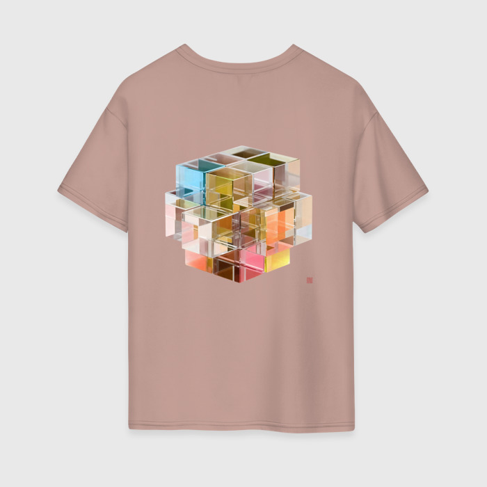 Женская футболка хлопок Oversize Cube фото