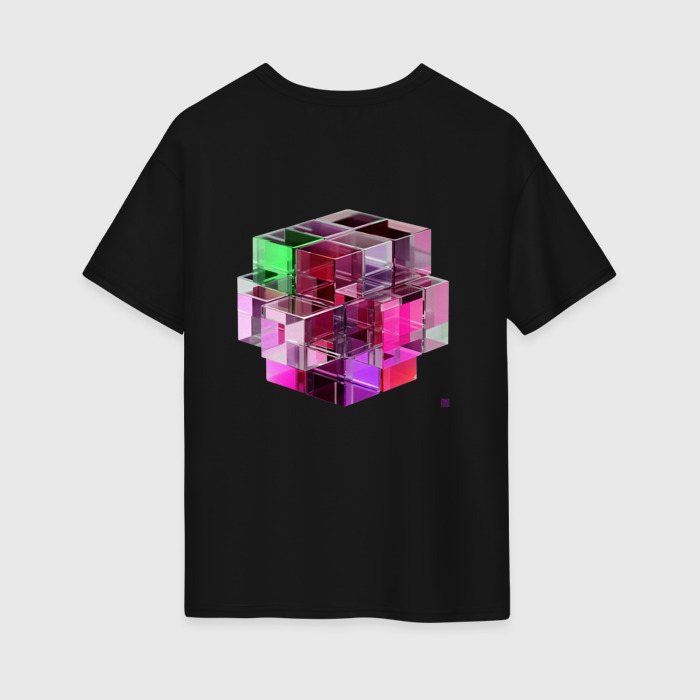 Женская футболка хлопок Oversize Cube фото