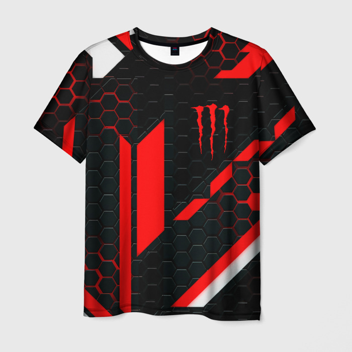 Мужская футболка 3D Monster energy sport geometry фото