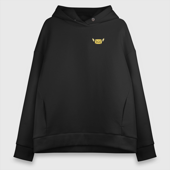 Женское худи Oversize хлопок Желтый конверт с крыльями фото