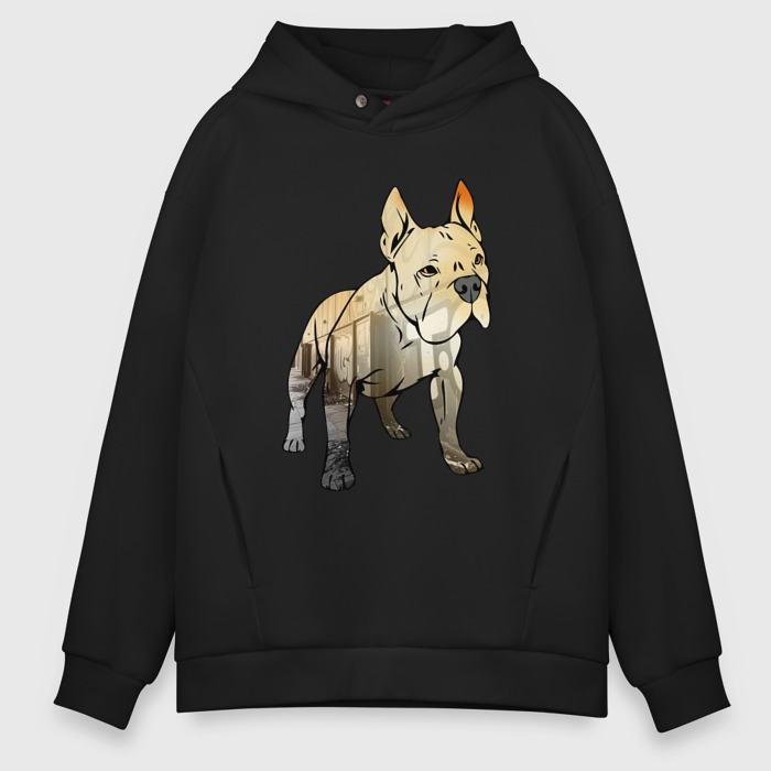 Мужское худи Oversize хлопок Уличный питбуль фото