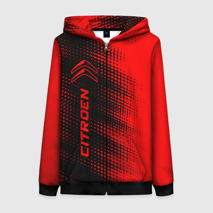 Женская толстовка 3D на молнии Citroen   red gradient по вертикали фото