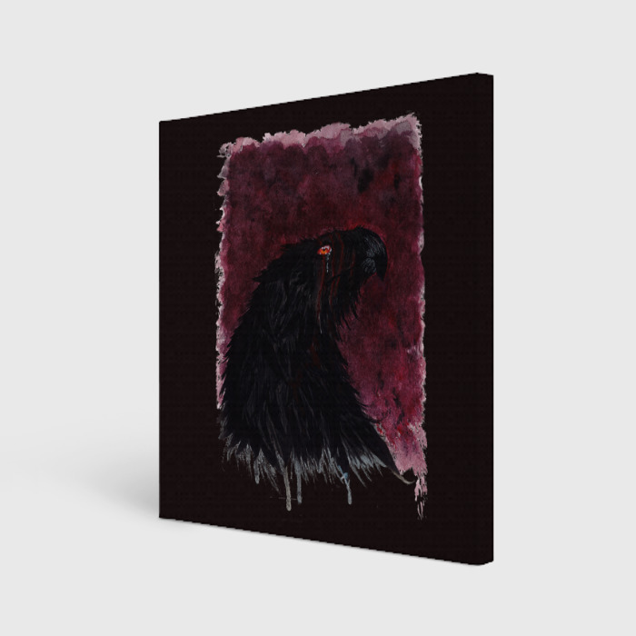 Холст квадратный Орёл с шрамом на фоне багрового неба фото