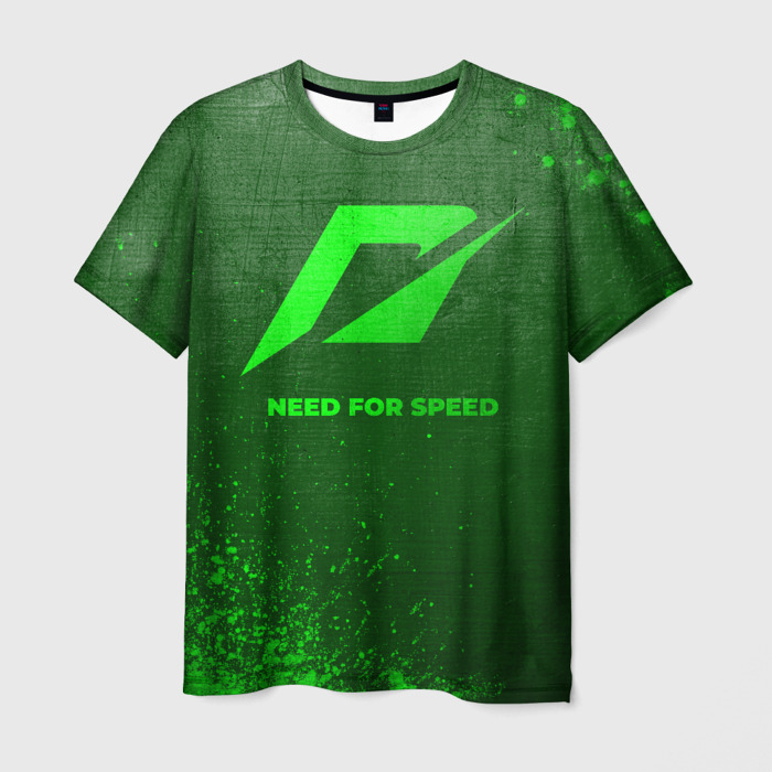 Мужская футболка 3D Need for Speed   green gradient фото