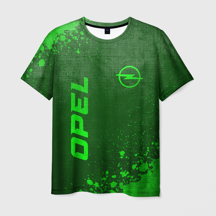 Мужская футболка 3D Opel   green gradient вертикально фото