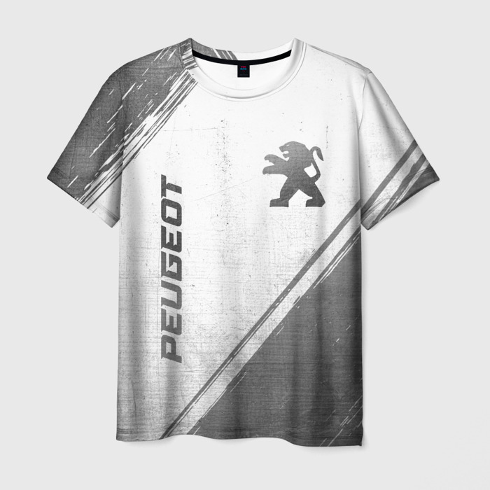 Мужская футболка 3D Peugeot   white gradient вертикально фото