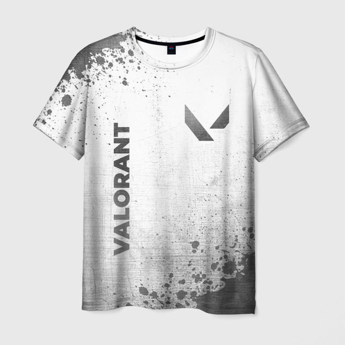 Мужская футболка 3D Valorant   white gradient вертикально фото