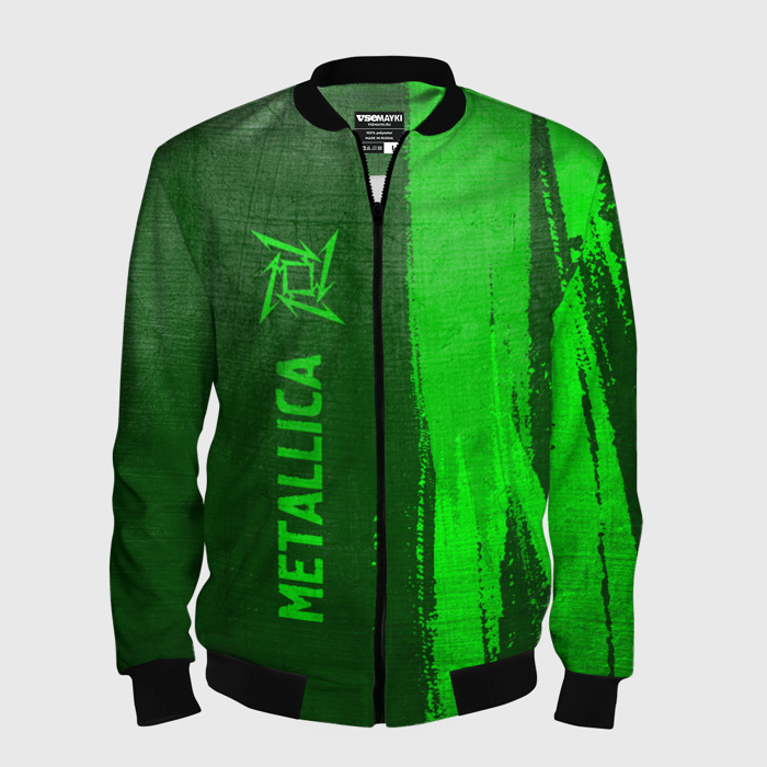 Мужской бомбер 3D Metallica   green gradient по вертикали фото