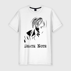 Мужская футболка хлопок Slim с принтом Death note в Санкт-Петербурге, 92% хлопок, 8% лайкра | приталенный силуэт, круглый вырез ворота, длина до линии бедра, короткий рукав | anime | death note | аниме