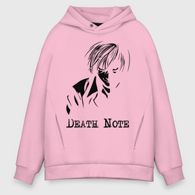 Мужское худи Oversize хлопок с принтом Death note в городе Новоалтайск, френч-терри — 70% хлопок, 30% полиэстер. Мягкий теплый начес внутри —100% хлопок | боковые карманы, эластичные манжеты и нижняя кромка, капюшон на магнитной кнопке | anime | death note | аниме