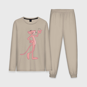 Мужская пижама с лонгсливом хлопок с принтом PinkPanther в Кировске,  |  | pink panther | розовая пантера