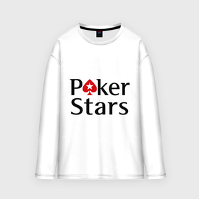 Мужской лонгслив oversize хлопок с принтом Poker Stars в Белгороде,  |  | pokerstars