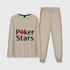 Мужская пижама с лонгсливом хлопок с принтом Poker Stars в Белгороде,  |  | pokerstars