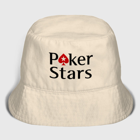 Мужская панама хлопок с принтом Poker Stars в Петрозаводске,  |  | Тематика изображения на принте: pokerstars