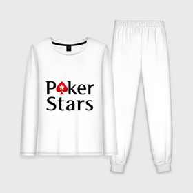 Женская пижама с лонгсливом хлопок с принтом Poker Stars в Белгороде,  |  | pokerstars