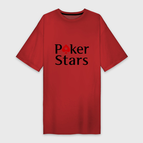 Платье-футболка хлопок с принтом Poker Stars ,  |  | pokerstars