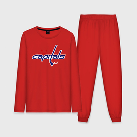Мужская пижама с лонгсливом хлопок с принтом Washington Capitals ,  |  | washington capitals | вашингтон капиталс | лига | нхл | хокей | хоккей