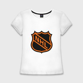 Женская футболка хлопок Slim с принтом NHL в Екатеринбурге,  |  | национальная хоккейная лига | нхл