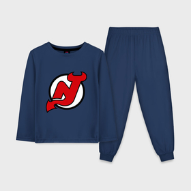 Детская пижама с лонгсливом хлопок с принтом New Jersey Devils в Екатеринбурге,  |  | национальная хоккейная лига | нхл | нью джерси девилс