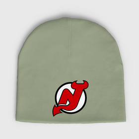 Женская шапка демисезонная с принтом New Jersey Devils в Екатеринбурге,  |  | национальная хоккейная лига | нхл | нью джерси девилс
