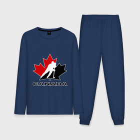 Мужская пижама с лонгсливом хлопок с принтом Canada ,  |  | canada | hockey | nhl | канада | лига | нхл | хокей | хокейнаялига | хоккей | хоккейная лига
